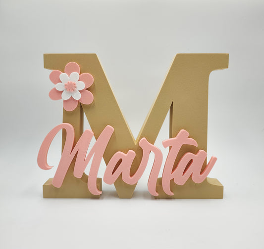 Letra decorativa 3D personalizada con nombre