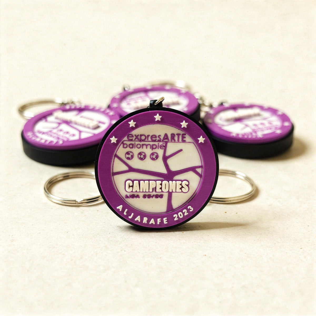 Llaveros personalizados en relieve 3D · Campeones Liga Aljarafe