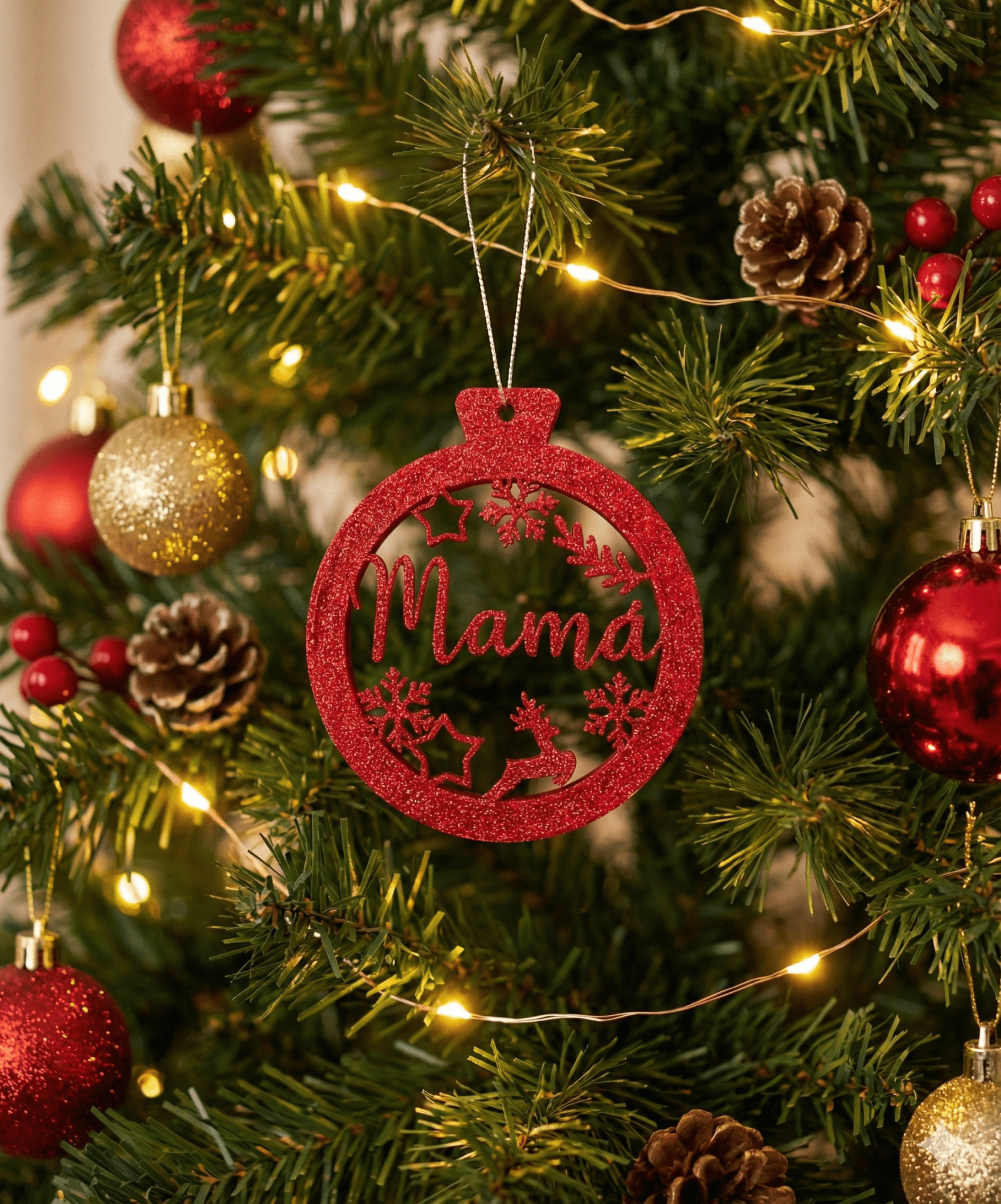 Bolas de Navidad Personalizadas – Rojo o Dorado Premium - Moldea Estudio