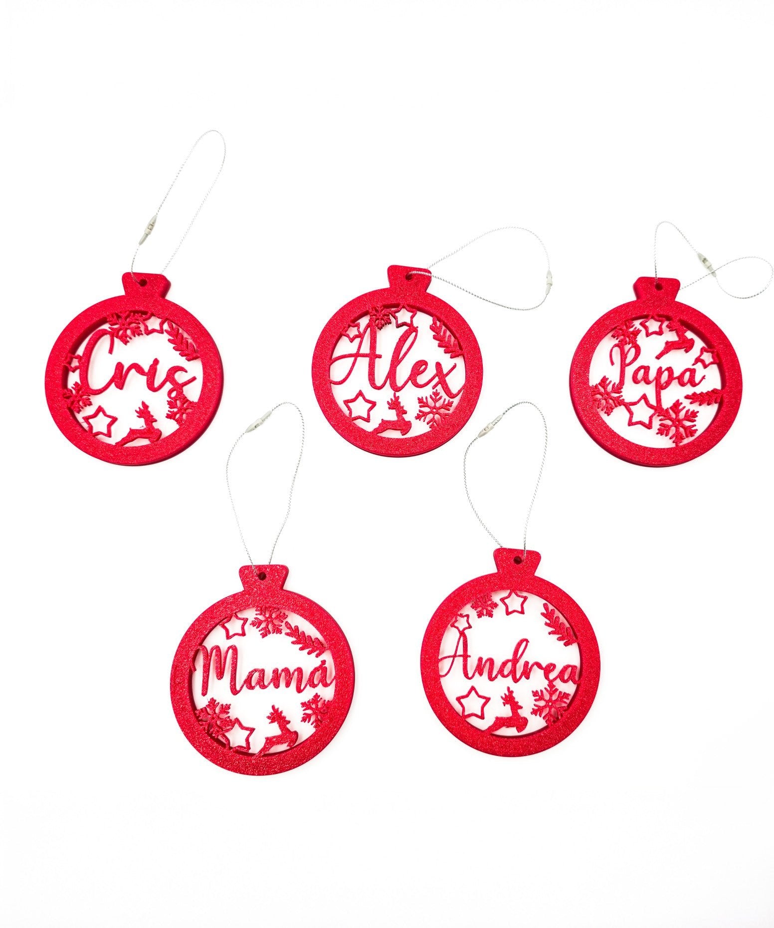 Bolas de Navidad Personalizadas – Rojo o Dorado Premium - Moldea Estudio