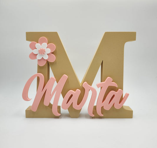 Custom 3D Decorative Letter with Name - 20cm alto - Moldea Estudio