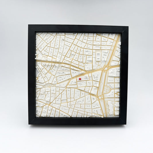 Mapa 3D Personalizado 21,5x21,5cm - Moldea Estudio