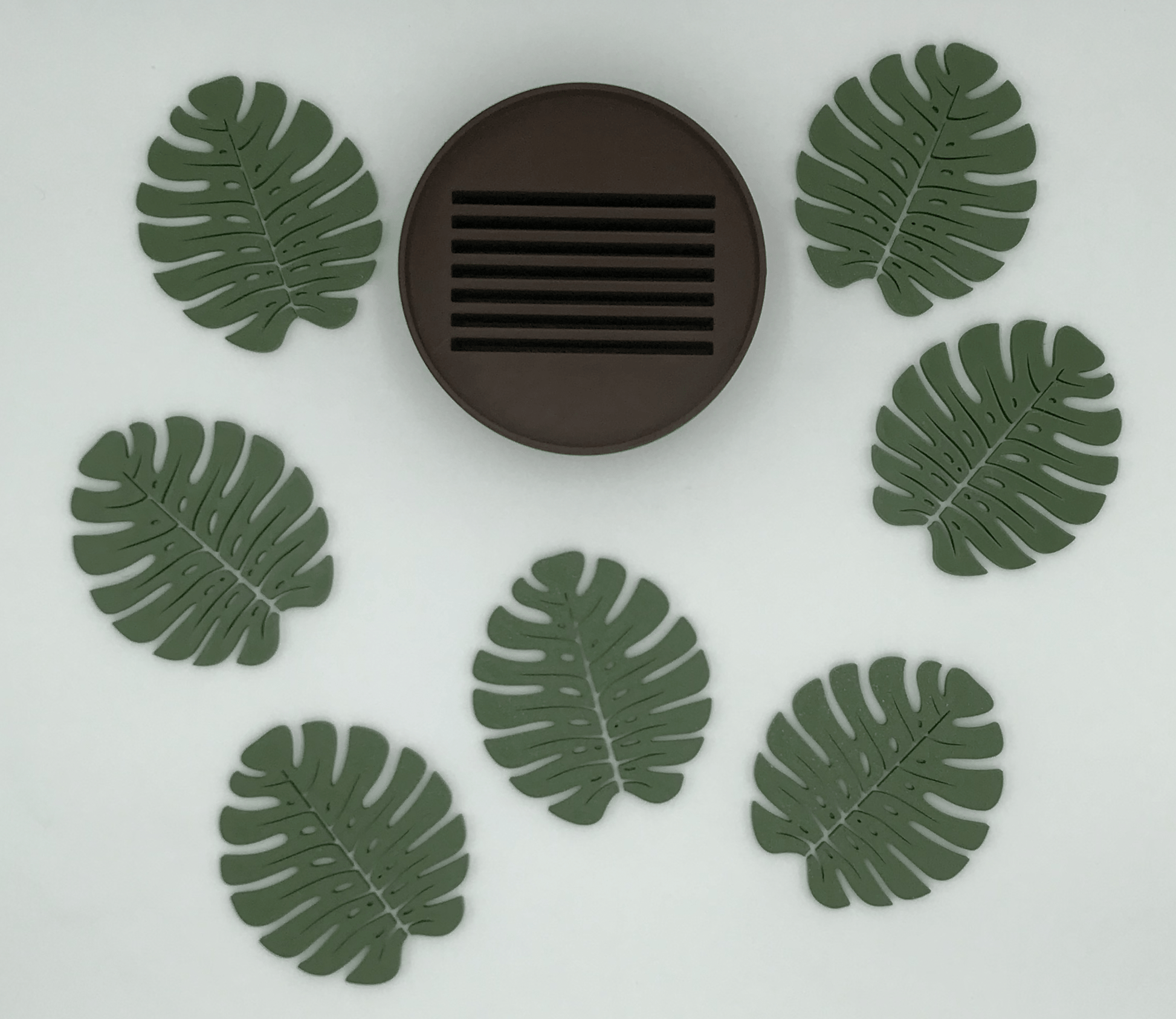 Set de Posavasos Monstera con Maceta - Moldea Estudio