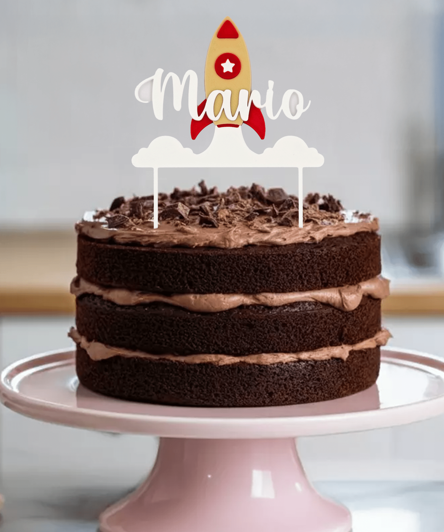 Topper personalizado - Cohete - Moldea Estudio