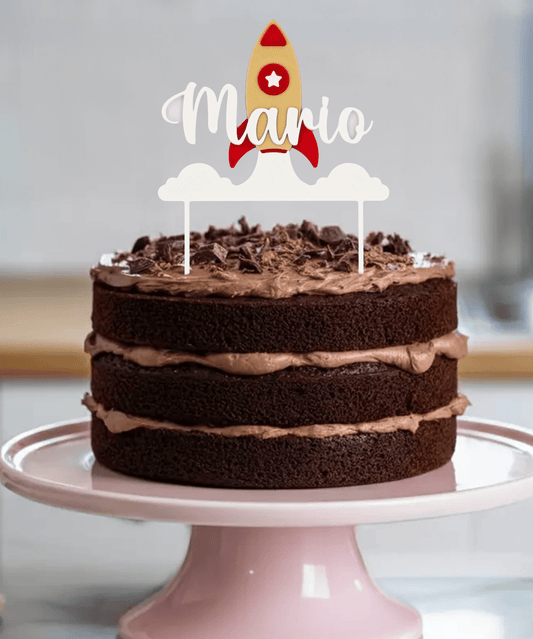 Topper personalizado - Cohete - Moldea Estudio