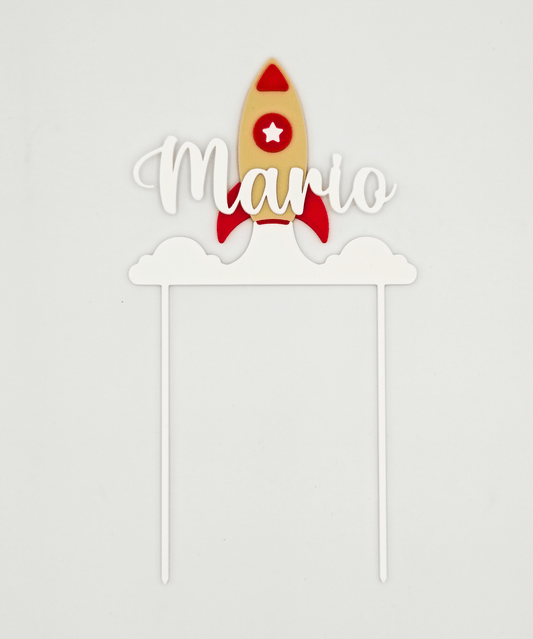 Topper personalizado - Cohete - Moldea Estudio