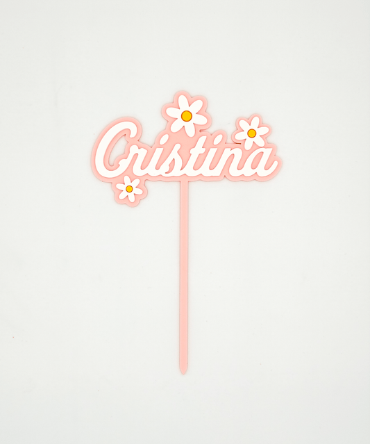 Topper personalizado - Flores - Moldea Estudio